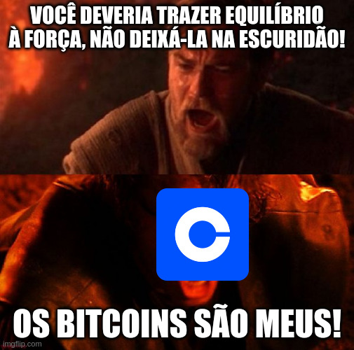 Coinbase meme com Obian e Anakim