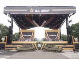 Parada militar patrocinada pela Coinbase