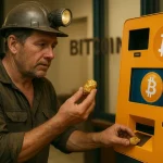 Mineador trocando ouro por bitcoin