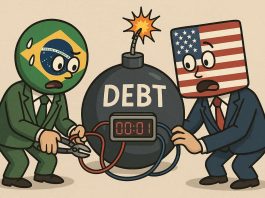 Cartoon da Dívida Pública nos EUA e Brasil
