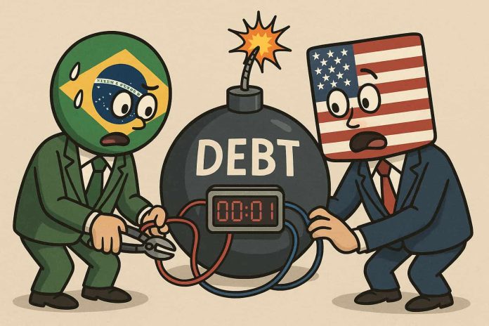 Cartoon da Dívida Pública nos EUA e Brasil